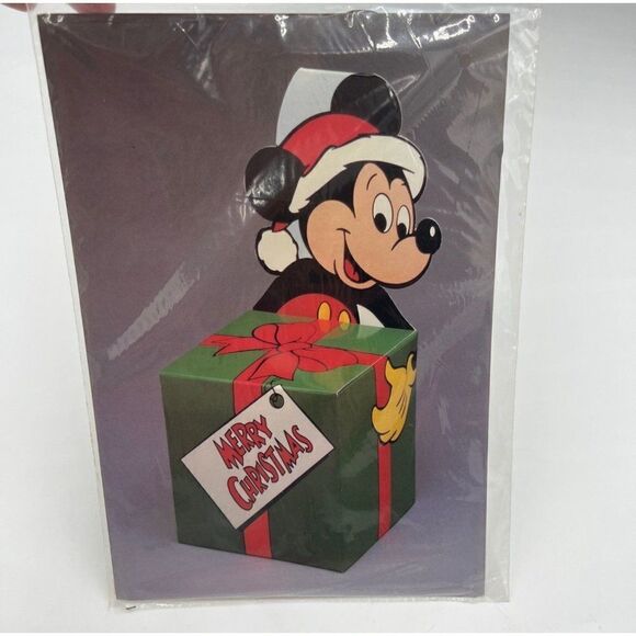 Vintage Disney Mickey Mouse Gift Box Set Of 2 Pop Up Christmas San Francisco - Picture 5 of 6